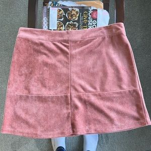 Lulus pink velvet skirt